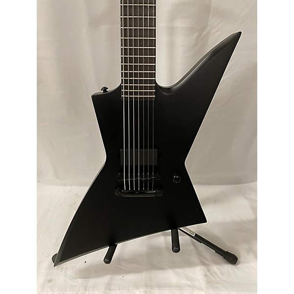 Used ESP LTD EX7 Baritone Black Metal Solid Body Electric Guitar
