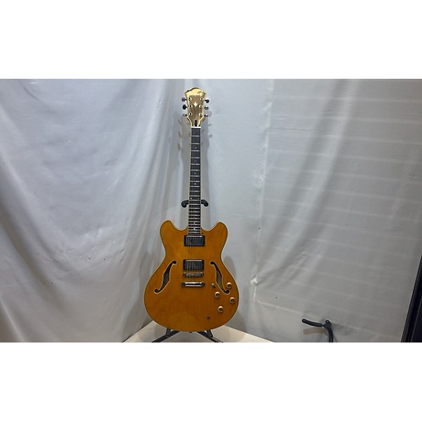 Used Ibanez Used Ibanez AS80 Yellow Hollow Body Electric Guitar