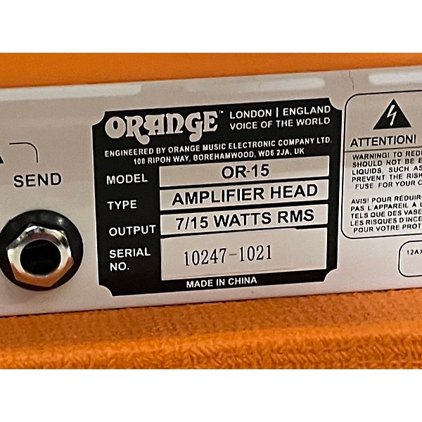 Used Used Orange Amplifiers OR15H 15W Tube Guitar Amp Head