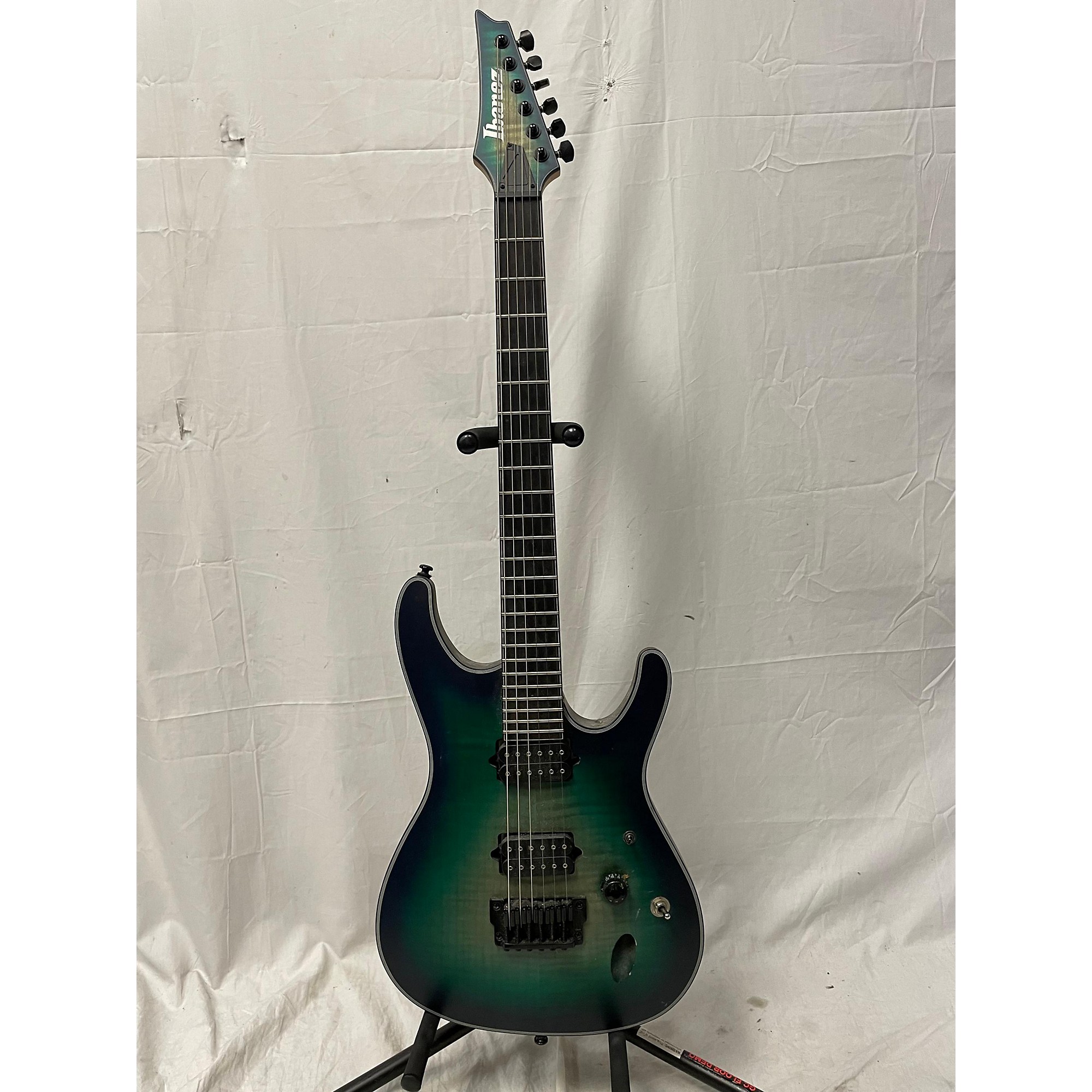 Used Ibanez SIX6FDFM Iron Label Solid Body Electric Guitar Blue Space Burst  | Guitar Center