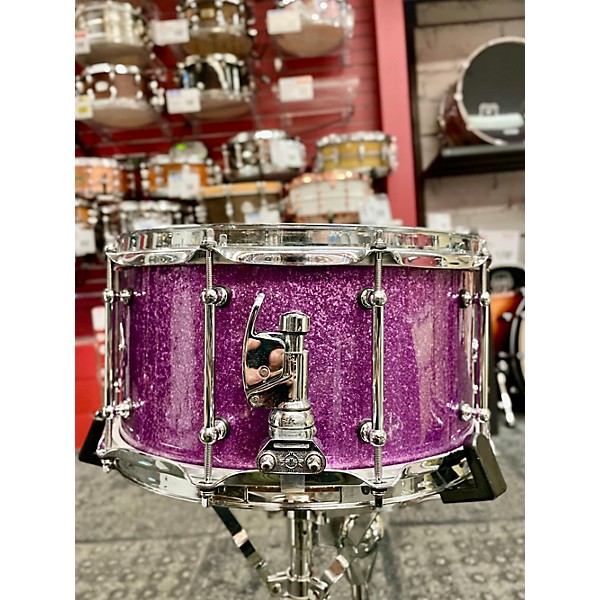 Used Used JJDrums 7X13 Maple Snare Drum Purple Sparkle