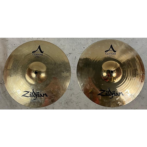 Used Zildjian 14in A Custom Hi Hat Pair Cymbal