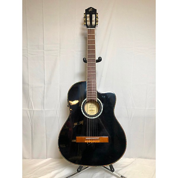 Used Ortega RCE145BK Classical Acoustic Electric Guitar