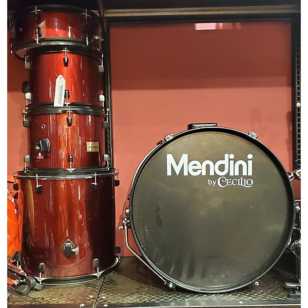 Used Used Mendini 5 piece Drum Set Wine Red Drum Kit