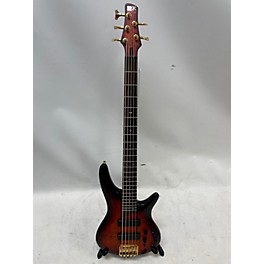 Used Ibanez Used Ibanez SR805 5 String Burl Cherry Burst Electric Bass Guitar