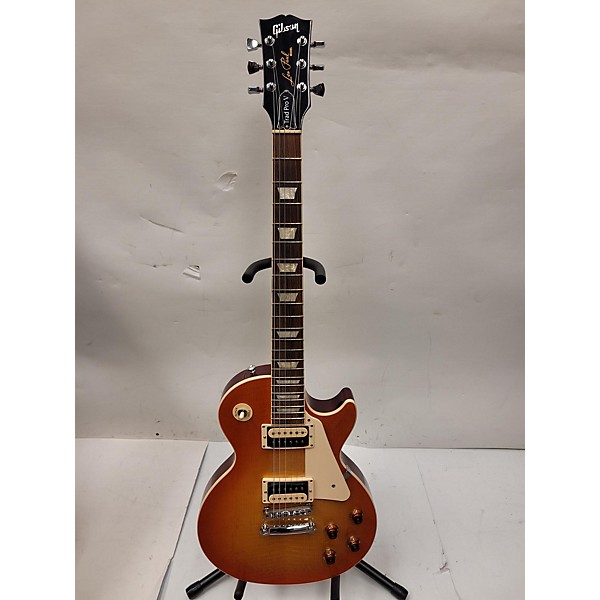 Used Gibson Used Gibson Les Paul Traditional Pro V Flame Top Iced Tea Solid Body Electric Guitar