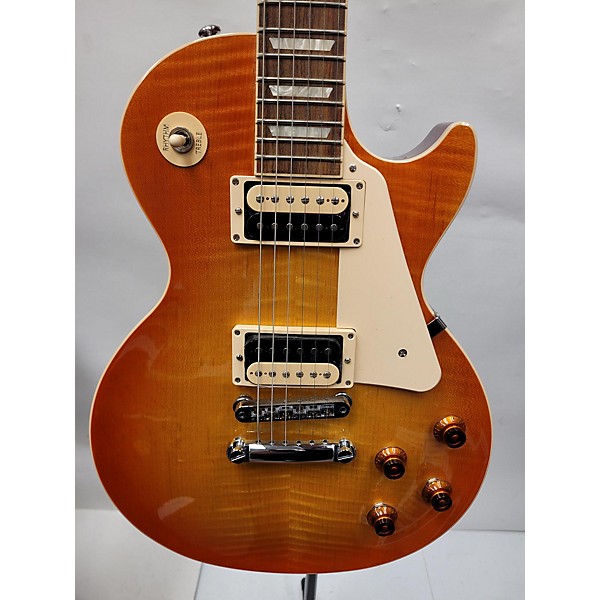 Used Gibson Used Gibson Les Paul Traditional Pro V Flame Top Iced Tea Solid Body Electric Guitar