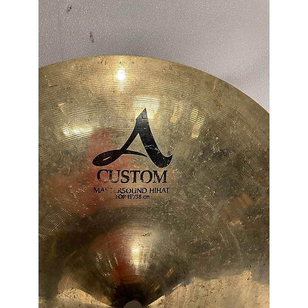 Used Zildjian 15in A Custom Mastersound Hi Hat Top Cymbal