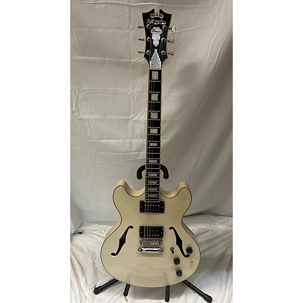 Used D'Angelico Used D'Angelico Premier Series DC Pearl White Hollow Body Electric Guitar