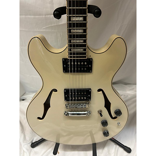 Used D'Angelico Used D'Angelico Premier Series DC Pearl White Hollow Body Electric Guitar