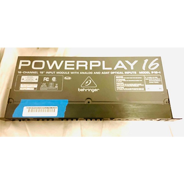 Used Behringer POWERPLAY P16-I 16-Channel 19' Input Module With Analog And ADAT Optical Inputs Signal Processor