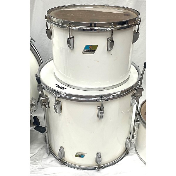 Vintage Ludwig 1970s 4 Pc White Cortex Drum Kit