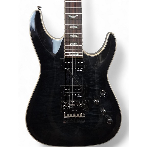 Used Schecter Guitar Research Omen Extreme 6 Floyd Rose Solid Body Electric Guitar SEETHRU