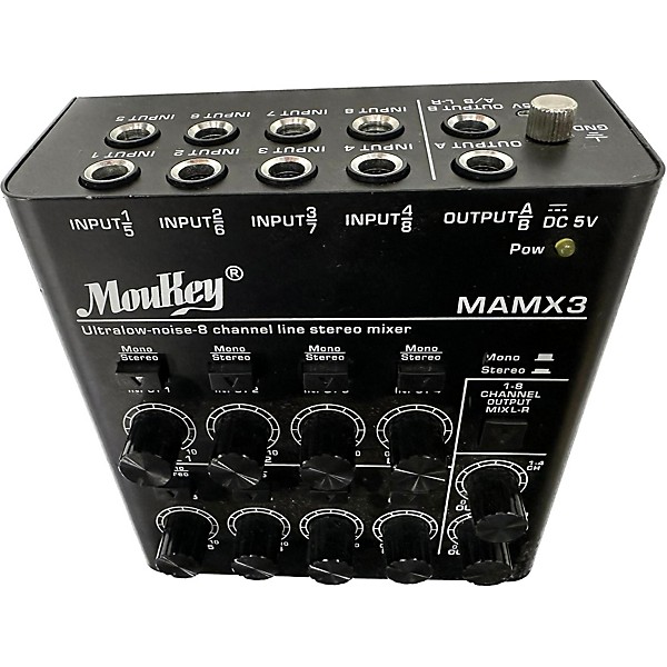 Used Used Moukey Audio Mixer Line Mixer, DC 5V, 8-Stereo Ultra, Low Noise 8-Channel For Sub-Mixing Mixer