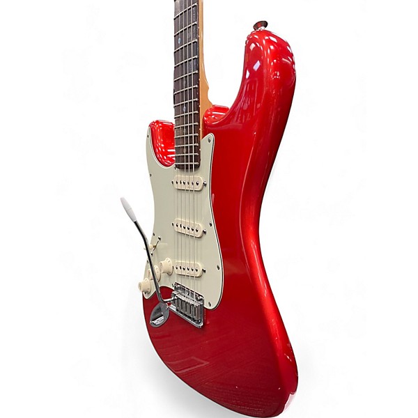 Used Fender Used 2003 Fender American Deluxe Stratocaster Left Handed Chrome Red