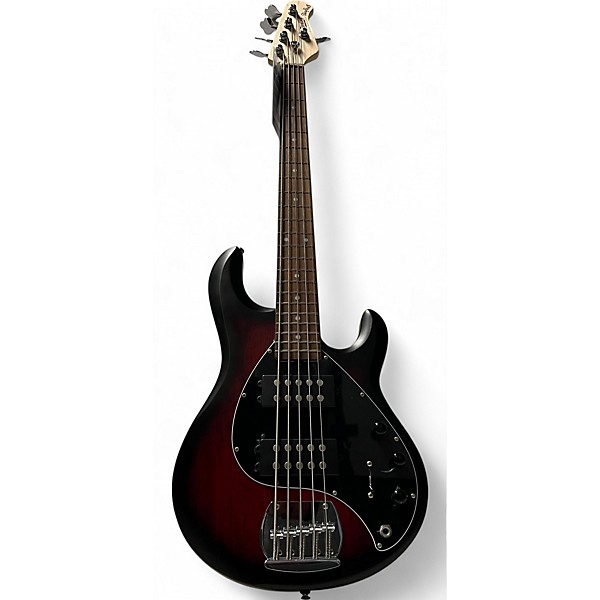Used Sterling By Music Man Ray5 5 String Ruby Red Burst Satin Electric Bass Guitar