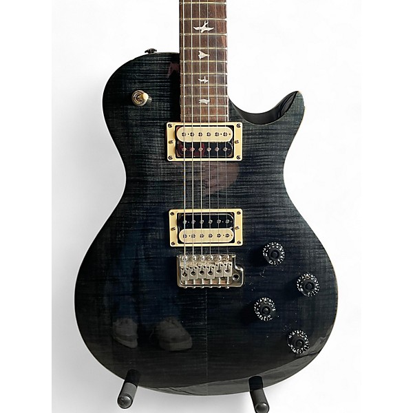Used PRS SE Custom 24 Trans Blue Flame Top Solid Body Electric Guitar