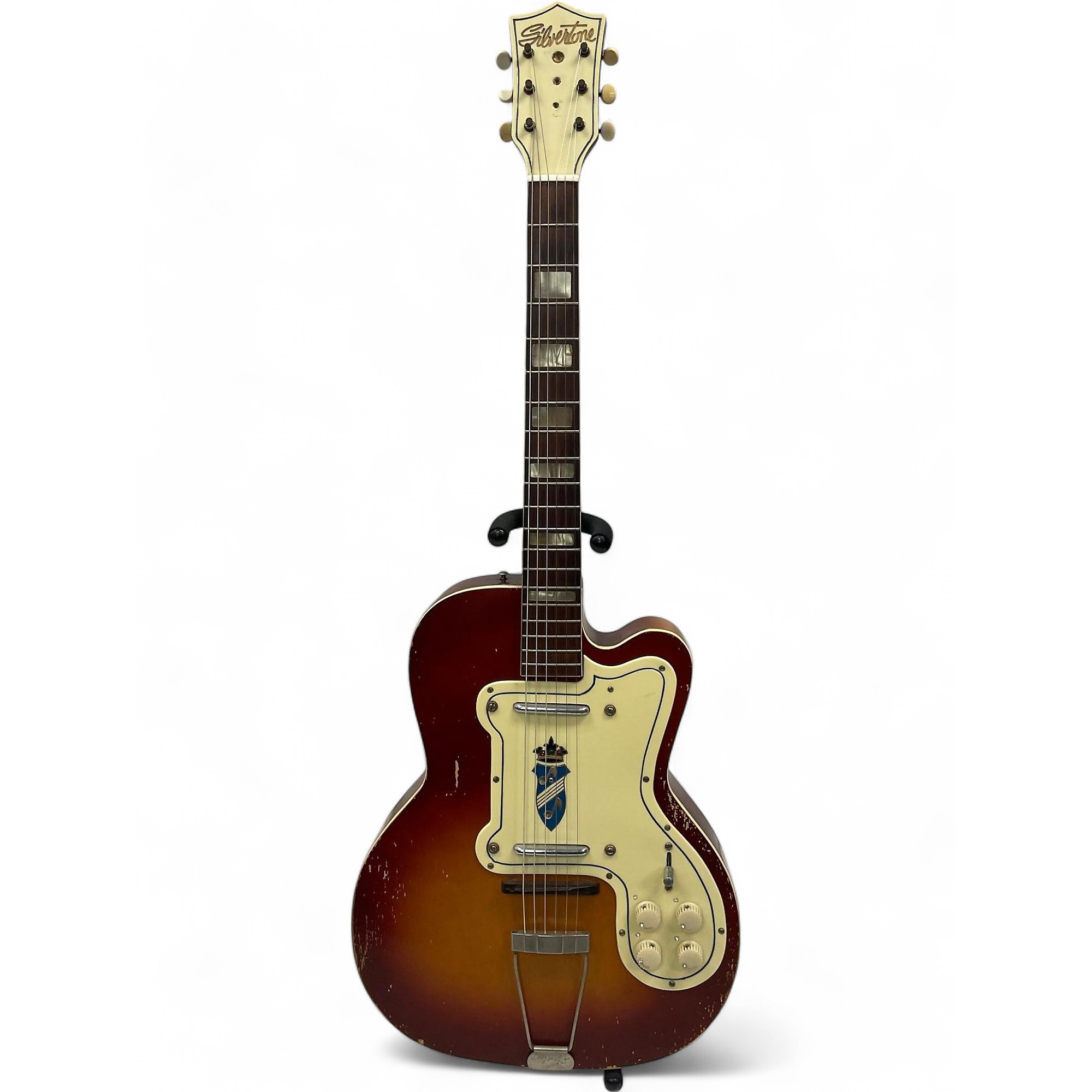 Vintage 1950s Silvertone Thin Twin Sunburst Hollow Body