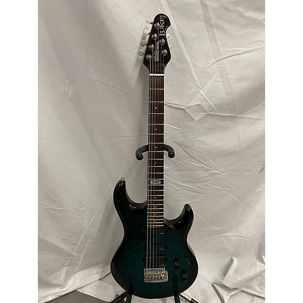 Used Ernie Ball Music Man Used Ernie Ball Music Man Ball Family Reserve Luke Blue Burst Solid Body Electric Guitar