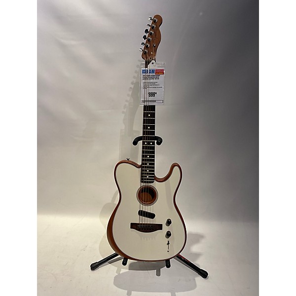 Used Used Fender Acoustasonic Player Telecaster White Acoustic Electric Guitar