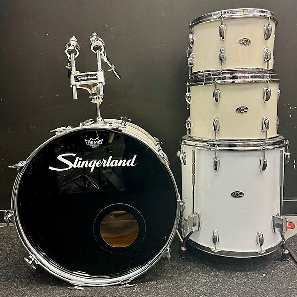 Used Slingerland Used Slingerland 4 piece SUPER ROCK OUTFIT White Drum Kit