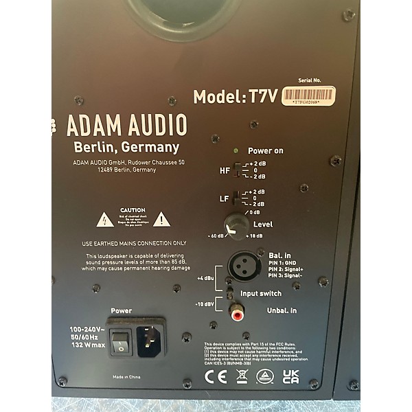 Used ADAM Audio T7V Pair Powered Monitor