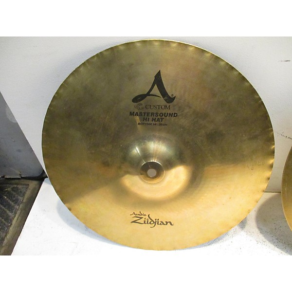 Used Zildjian Used Zildjian 14in A Custom Mastersound Hi Hat Pair Cymbal