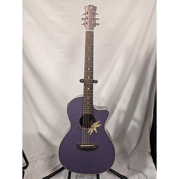 Used Luna Flora Passion Flower Acoustic Electric Guitar