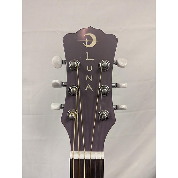 Used Luna Flora Passion Flower Acoustic Electric Guitar
