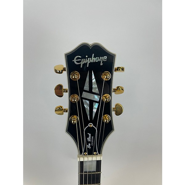 Used Epiphone Used Epiphone Les Paul Custom Black Solid Body Electric Guitar