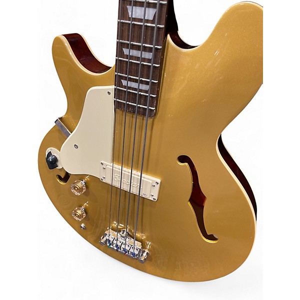 Used Epiphone Jack Casidy Bass Left Handed Gold Top Electric Bass Guitar