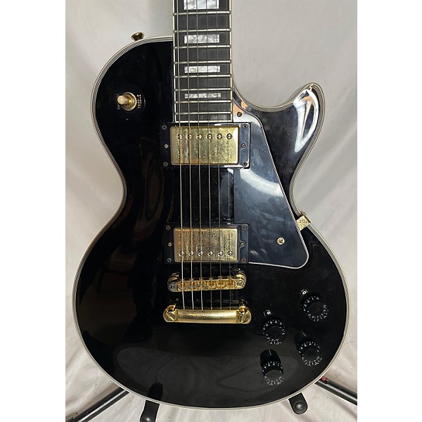 Used Epiphone Used Epiphone Les Paul Custom Black And Gold Solid Body Electric Guitar