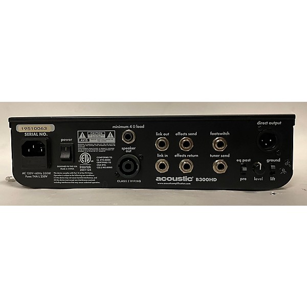 Used Acoustic B300HD Bass Amp Head