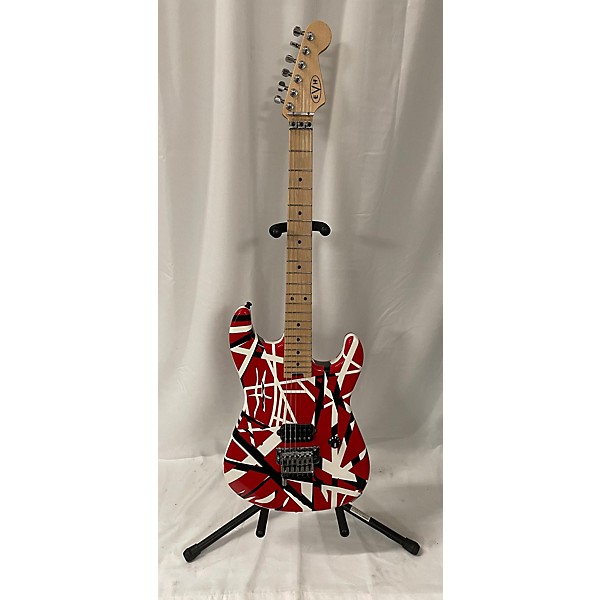 Used EVH STRIPED SERIES RED WITH BLACK STRIPES Solid Body Electric Guitar