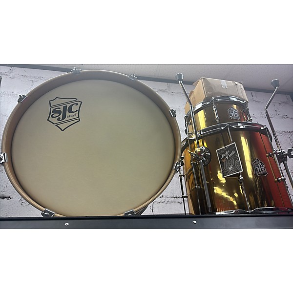 Used SJC Drums BUSKER DEVILLE MIRROR BRASS Drum Kit