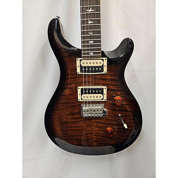 Used Prs Se Custom 24 Solid Body Electric Guitar Black Gold Sunburst 