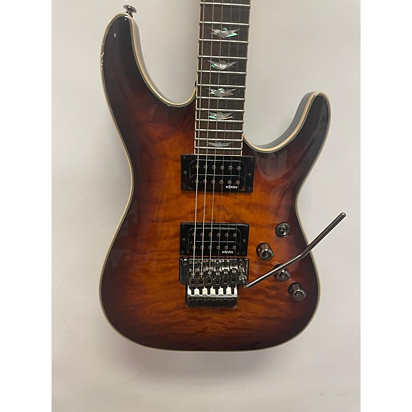 Used Schecter Guitar Research Used Schecter Guitar Research Omen Extreme 6 Floyd Rose Tiger Flame Solid Body Electric Guitar