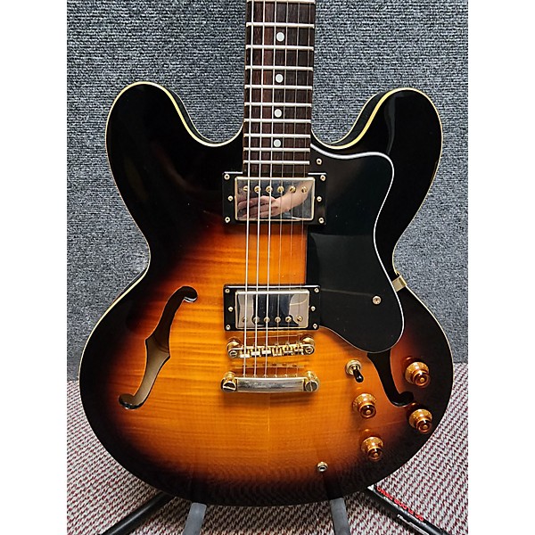 Used Epiphone Dot Deluxe Flametop Hollow Body Electric Guitar Tobacco ...