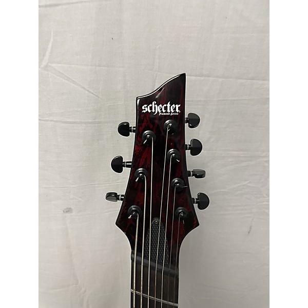 Used Schecter Guitar Research Used Schecter Guitar Research C7 MS Silver Mountain Blood Moon Solid Body Electric Guitar