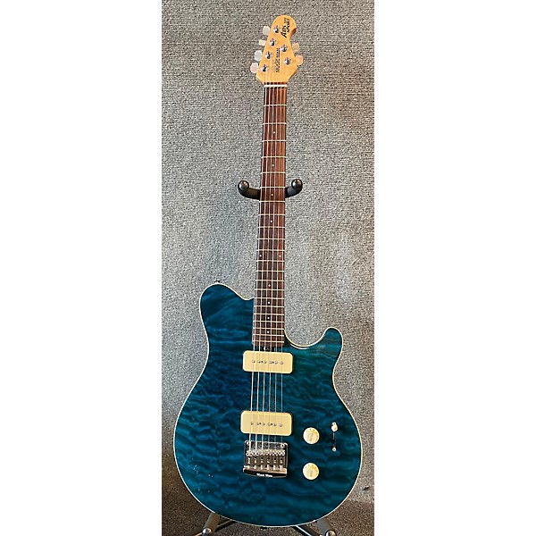 Used Ernie Ball Music Man Used Ernie Ball Music Man Axis Super Sport Trans Blue Solid Body Electric Guitar