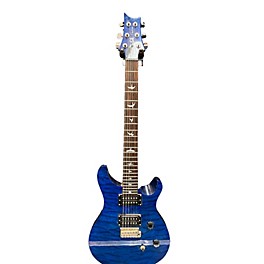 Used PRS Used PRS SE Custom 24 Blue Ghost Flames Solid Body Electric Guitar