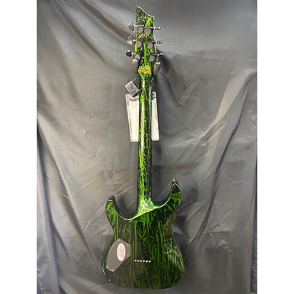 Used Schecter Guitar Research Used Schecter Guitar Research C-1 Silver Mountain Toxic Venom Solid Body Electric Guitar