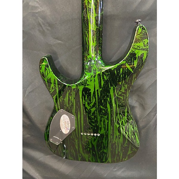 Used Schecter Guitar Research Used Schecter Guitar Research C-1 Silver Mountain Toxic Venom Solid Body Electric Guitar