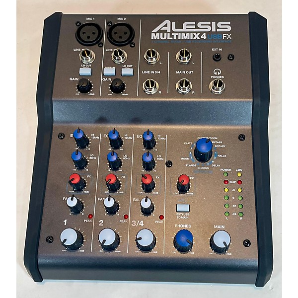 Used Alesis MultiMix 4 USB FX 4-Channel Unpowered Mixer