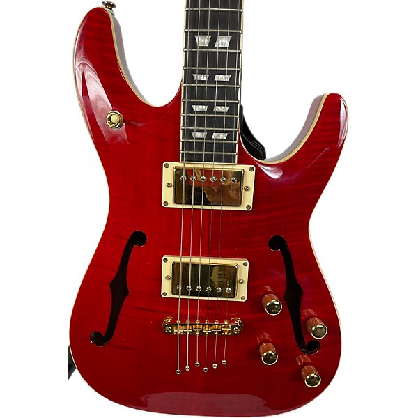 Used Schecter Guitar Research Used Schecter Guitar Research C/sH-1 Trans Red Hollow Body Electric Guitar