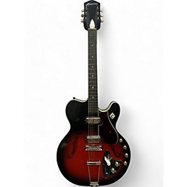 Vintage 1961 Harmony VibraJet Crimson Red Burst Hollow Body Electric Guitar