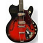 Vintage 1961 Harmony VibraJet Crimson Red Burst Hollow Body Electric Guitar