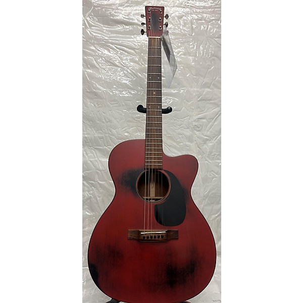 Used Martin Used 2019 Martin Martin OMC-15ME Streetmaster Special Weathered Red Acoustic Guitar