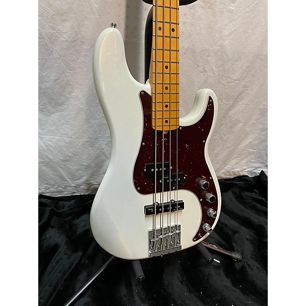 Used Fender Used Fender American Ultra Precision Bass Pearl White Electric Bass Guitar