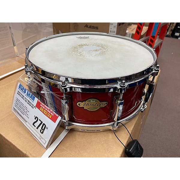 Used Pearl 5X14 Masters All Maple Shell SST Drum Red 8 | Guitar Center